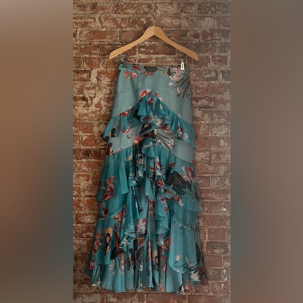 PatBo FLORAL PRINT HI-LOW MAXI SKIRT